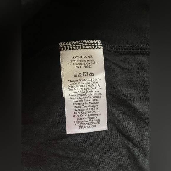 New Everlane Women Black V Neck Tee Shirt Size XXS - Picture 5 of 6